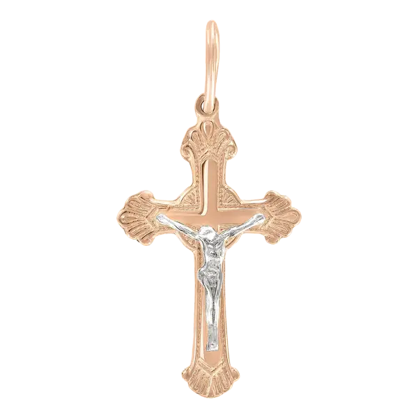 Product image of the product “Cross Pendant “Orthodox with Ray Ends” in 585 Rose Gold ”