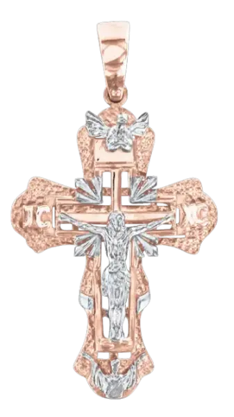 Artikelbild des Artikels “Kreuz-Anhänger „Orthodox ornamental“ aus 585 Bicolor-Gold “