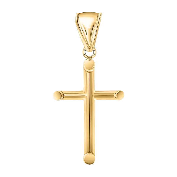Product image of the product “Cross Pendant “Plain Tube Cross” in 585 Yellow Gold, Height 28 mm ”