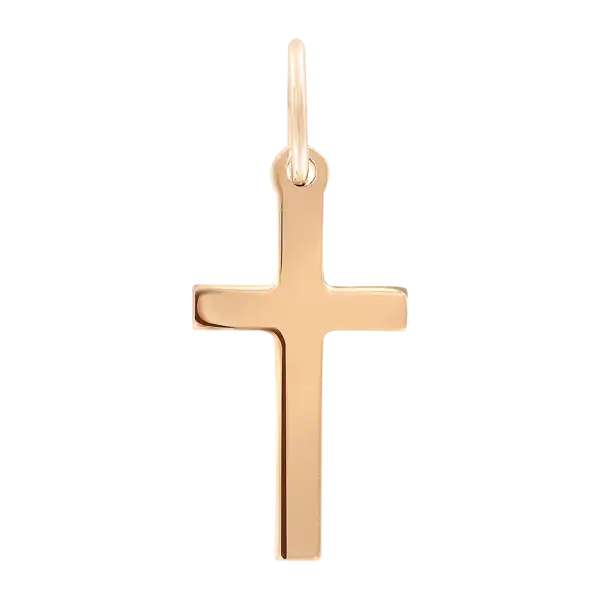 Product image of the product “Cross Pendant “Plain Smooth” in 585 Rose Gold, Height 24 mm ”