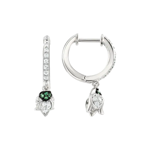 Artikelbild des Artikels “Ohrhänger „Creolen mit Blüte“ aus 925 Silber mit Zirkonia “
