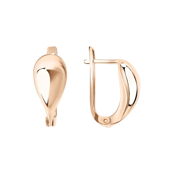 Product image of the product “Drop Earrings “Smooth Teardrop” in 585 Rose Gold, Height 15 mm ”