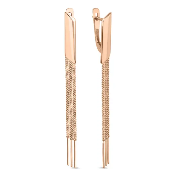 Product image of the product “Drop Earrings “Long Chain Threads” in 585 Rose Gold ”