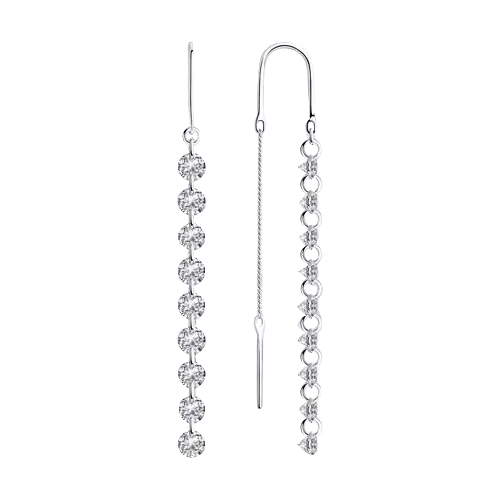Artikelbild des Artikels “Ohrhänger „Lange Steinkette“ aus 925 Silber mit Zirkonia “