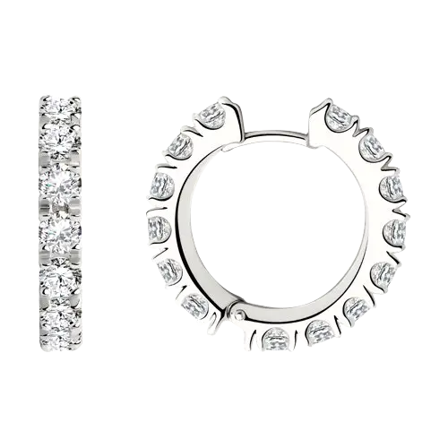 Artikelbild des Artikels “Ohrringe „Creolen mit Steinreihe“ aus 925 Silber mit Zirkonia, Höhe 25 mm “