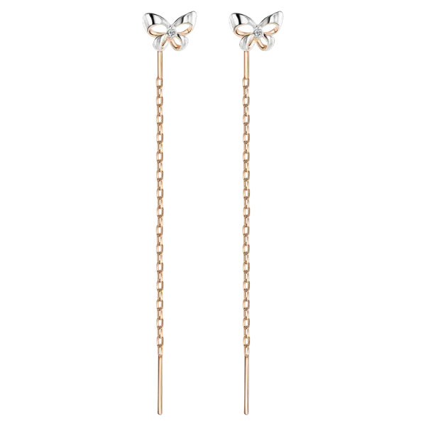 Artikelbild des Artikels “Ohrringe „Durchzieher mit Schmetterling“ aus 585 Rotgold “