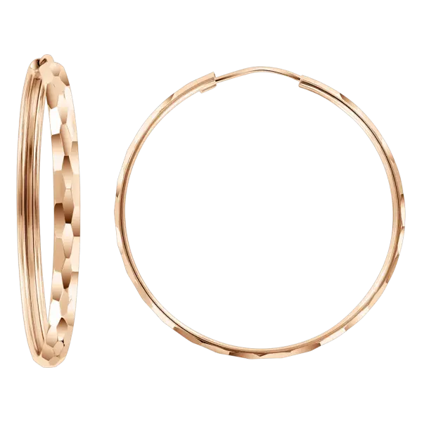 Product image of the product “Earrings “Large Diamond-Cut Hoops” in 585 Rose Gold 30 mm approx. 2,48 g”
