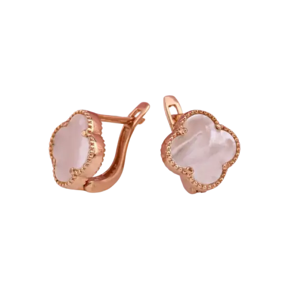 Product image of the product “Earrings “Clover” in 585 Rose Gold with Mother-of-Pearl ”
