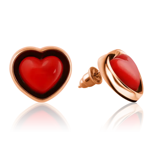 Product image of the product “Earrings “Heart Stud” in Gold-Plated 925 Sterling Silver, Height 14 mm ”
