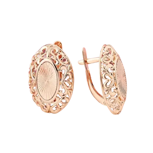 Artikelbild des Artikels “Ohrringe „Oval mit Filigran“ aus 585 Rotgold “
