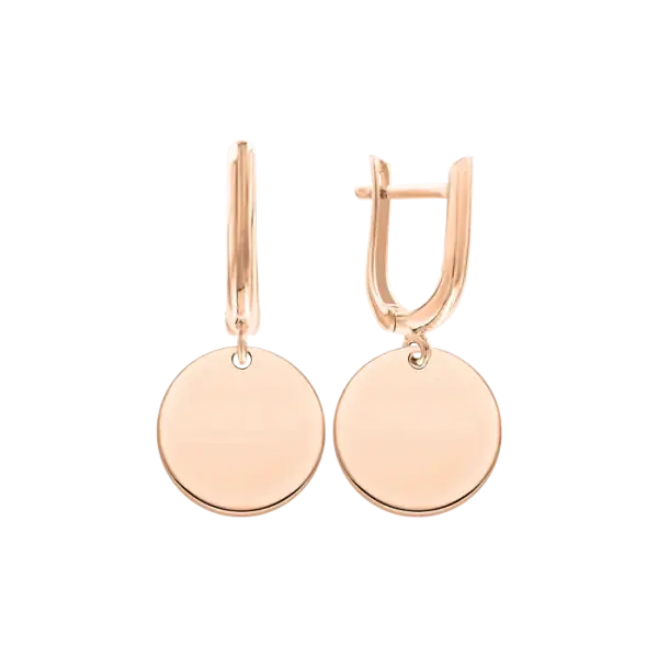 Product image of the product “Earrings “Round Disc” in 585 Rose Gold ”