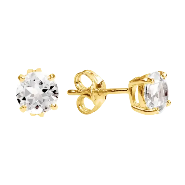 Product image of the product “Earrings “Solitaire” in 585 Yellow Gold with Cubic Zirconia ”