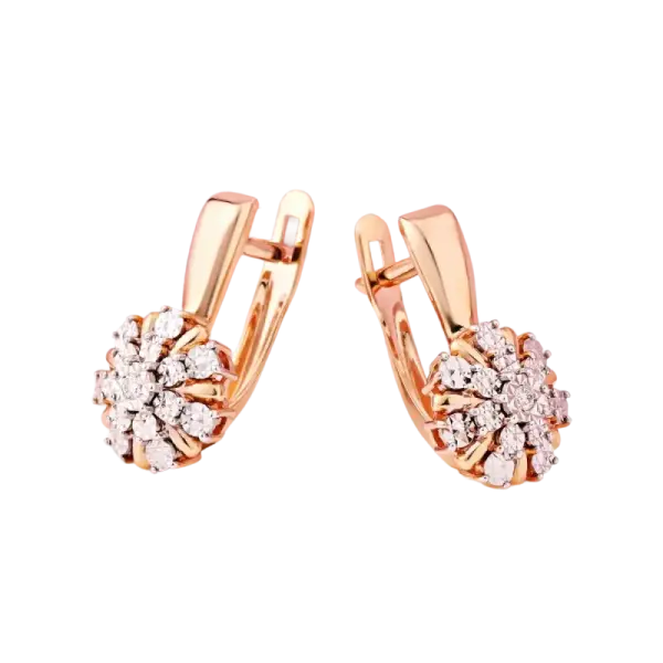 Product image of the product “Earrings “Stone Flower” in 585 Rose Gold with Diamonds ”