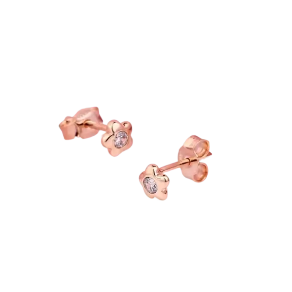 Product image of the product “Stud Earrings “Flower” in 585 Rose Gold with Cubic Zirconia ”