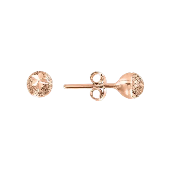 Product image of the product “Stud Earrings “Ball with Sand Texture” in 585 Rose Gold ”