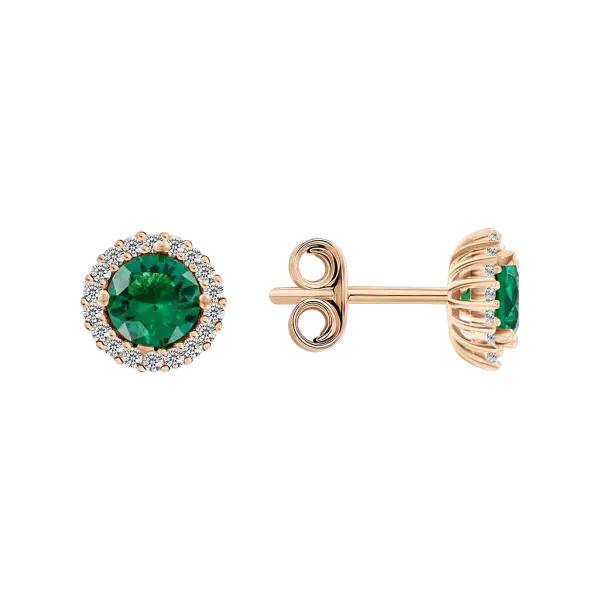 Artikelbild des Artikels “Ohrstecker „Rund mit Steinkranz“ aus 585 Rotgold mit Zirkonia “