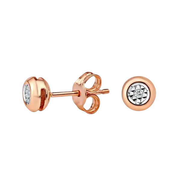 Artikelbild des Artikels “Ohrstecker „Solitär in Fassung“ aus 585 Bicolor-Gold mit Brillanten “