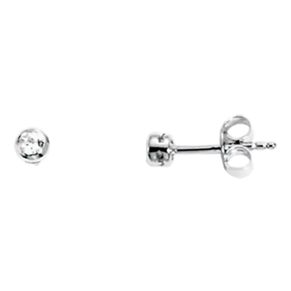Product image of the product “Stud Earrings “Solitaire in Bezel Setting” in 925 Sterling Silver with Cubic Zirconia, Ø 4 mm ”
