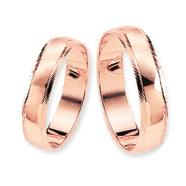 Artikelbild des Artikels “Trauring „Mit Diamantschliff-Rand“ aus 585 Rotgold “