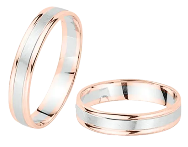 Artikelbild des Artikels “Trauring „Mit Mattstreifen“ aus 585 Bicolor-Gold, Breite 4,0 mm “