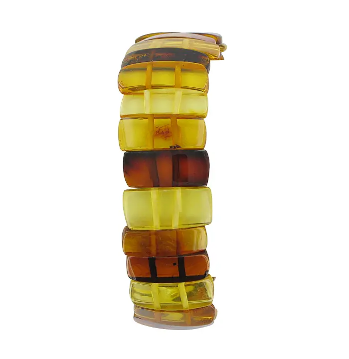 Artikelbild des Artikels “Armband „Plättchen eckig“ mit Bernstein “
