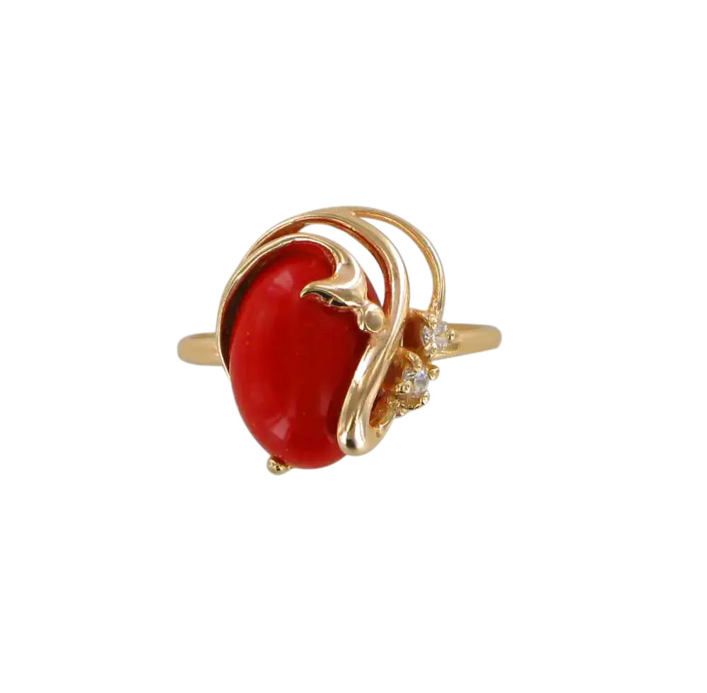 Artikelbild des Artikels “Damenring „Oval mit Schwung“ aus 925 Silber vergoldet mit Zirkonia “