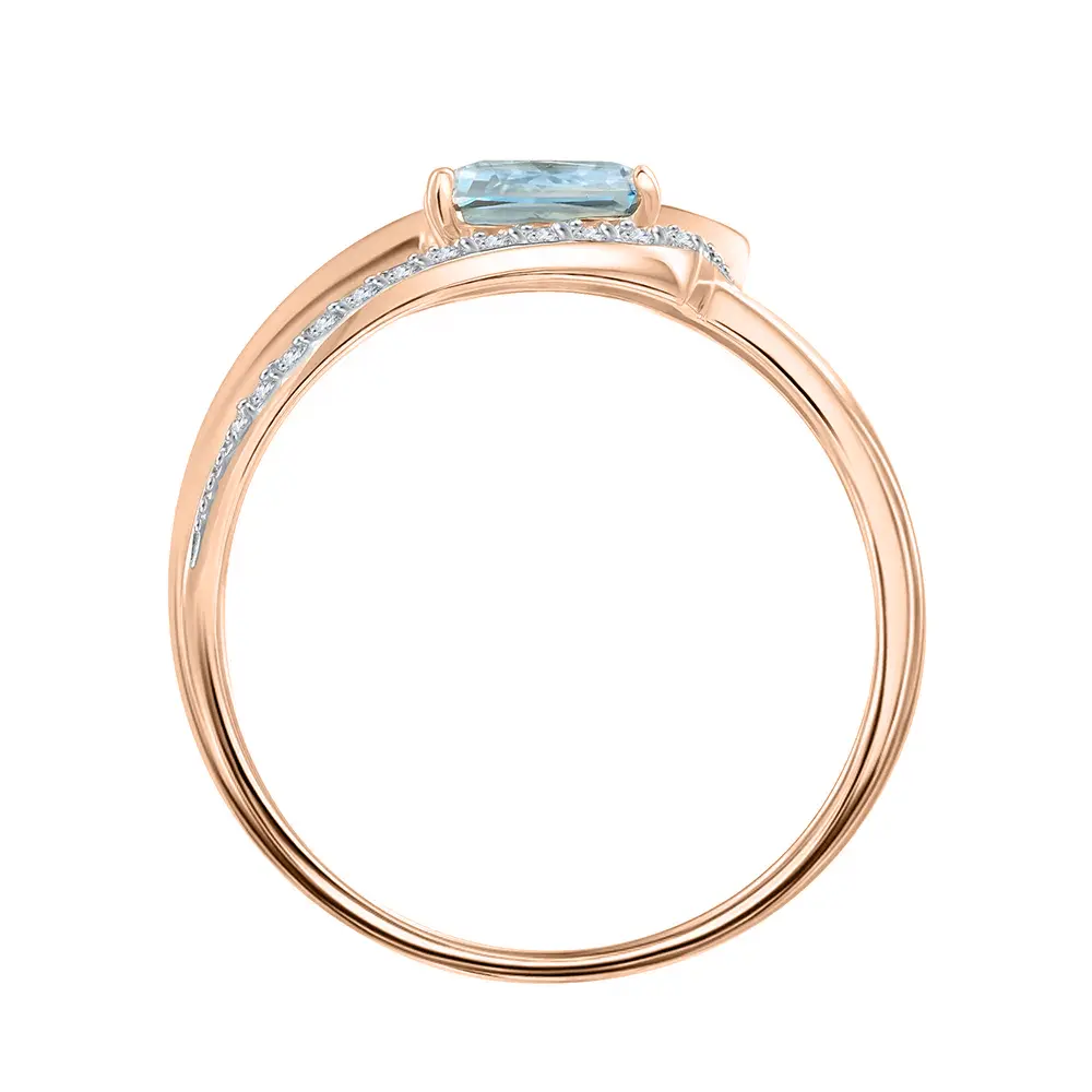 Product image of the product “Women's Ring “Rectangular Stone with Stone Arch” in 585 Rose Gold with Cubic Zirconia and Topaz ”