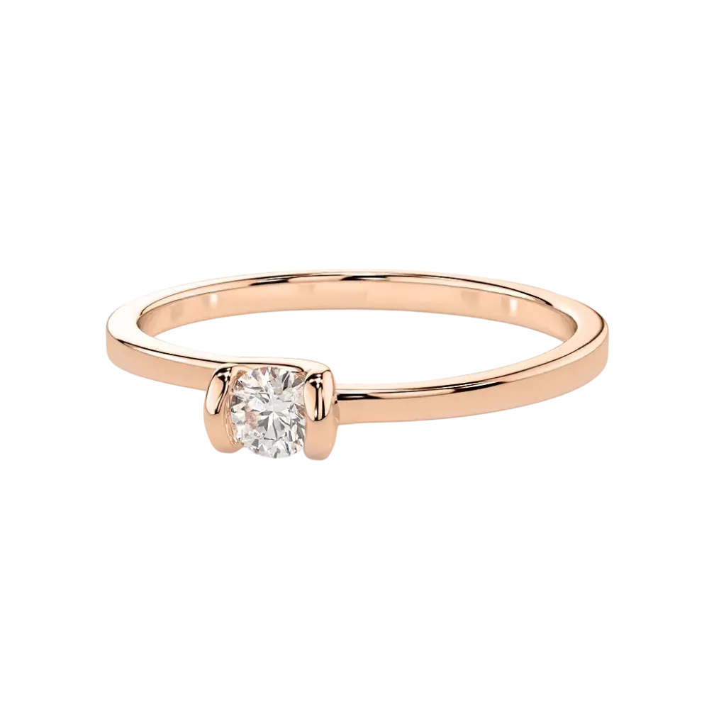 Artikelbild 2 des Artikels “Damenring „Solitär schmal“ aus 585 Rotgold mit Brillanten, 0,10 ct “