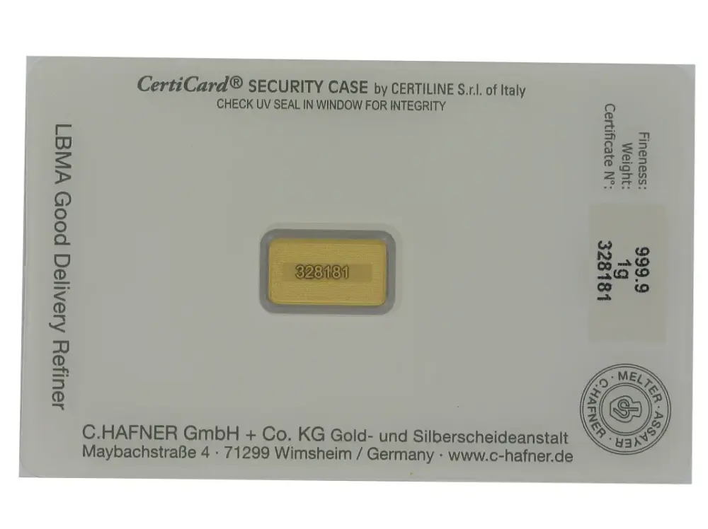 Artikelbild des Artikels “Goldbarren 1g “