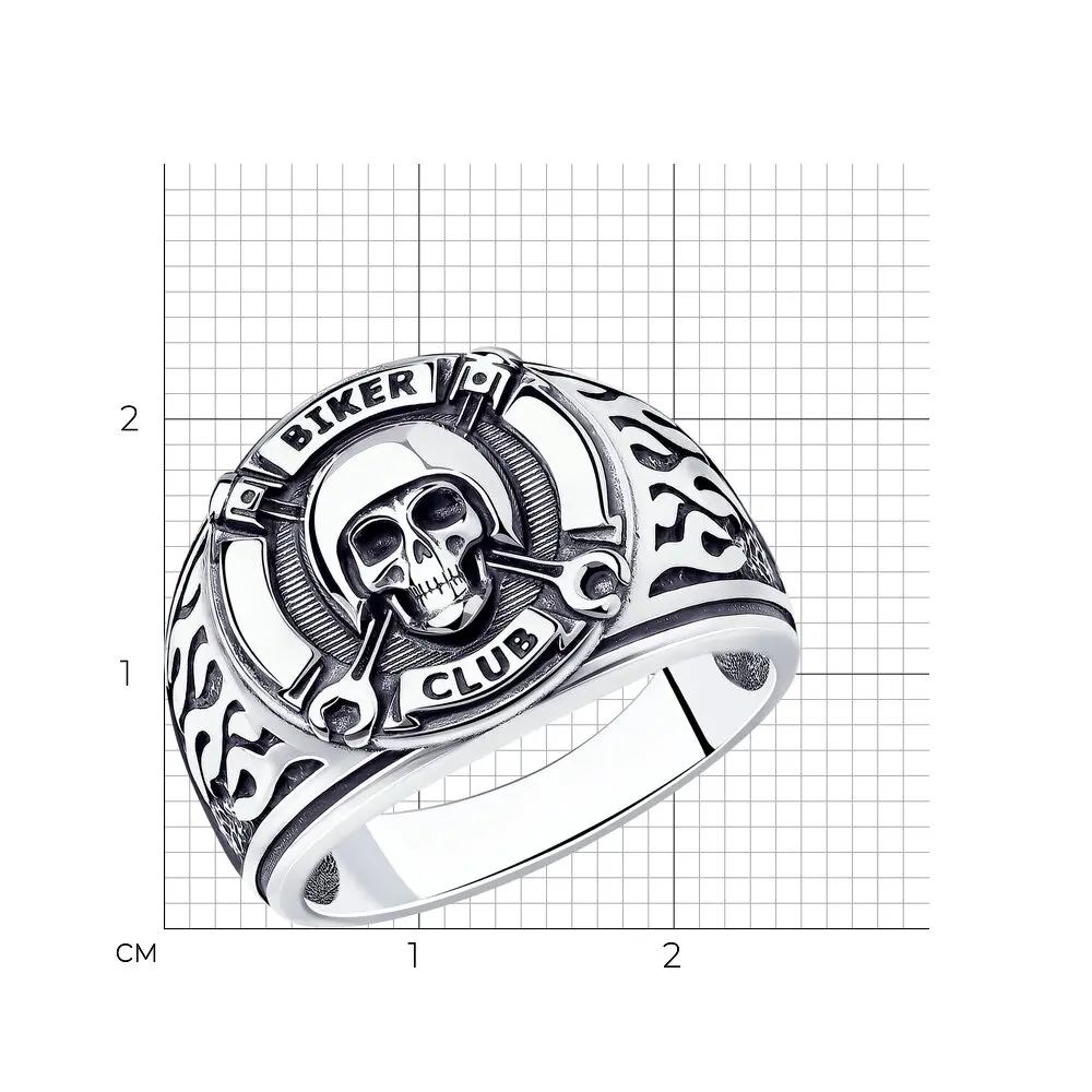 Product image of the product “Men's Ring “Skull Biker Club” in 925 Sterling Silver ”