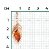 Product image 2 of the product “Pendant “Feather” in 585 Rose Gold with Amber ”