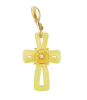 Artikelbild 2 des Artikels “Anhänger „Kreuz mit Steuerrad“ aus 925 Silber vergoldet mit Zirkonia und Bernstein, Höhe 58 mm “
