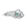 Artikelbild 2 des Artikels “Brosche „Pfauenfeder mit grünem Stein“ aus 925 Silber mit Zirkonia “