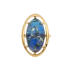 Product image 2 of the product “Women's Ring “Oval in Oval Frame” in Gold-Plated 925 Sterling Silver with Amber ”