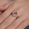 Изображение 2 товара «Женское кольцо «Овал с кольцом из камней» из красного золота 585 пробы с фианитами и аметистом »