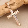 Product image 2 of the product “Cross Pendant “Bevelled with Crucifix” in 585 Two-Tone Gold, Height 51 mm ”