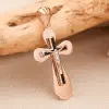 Product image 2 of the product “Cross Pendant “Rounded with Crucifix” in 585 Two-Tone Gold, Height 36 mm ”