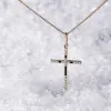 Artikelbild 2 des Artikels “Kreuz-Anhänger „Steinreihe mit schwarzem Einsatz“ aus 585 Rotgold mit Zirkonia “