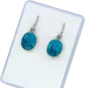 Product image 2 of the product “Drop Earrings “Oval Turquoise” in 925 Sterling Silver with Turquoise ”