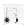 Product image 2 of the product “Drop Earrings “Black Oval with Stone Halo” in 925 Sterling Silver with Cubic Zirconia and Agate ”