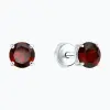 Product image 2 of the product “Stud Earrings “Round Garnet Solitaire” in 925 Sterling Silver with Garnet ”