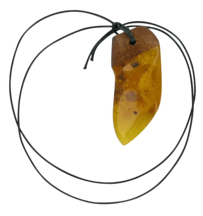 Product image 2 of the product “Pendant “Rough Stone with Wood” with Amber, Length 68 mm ”