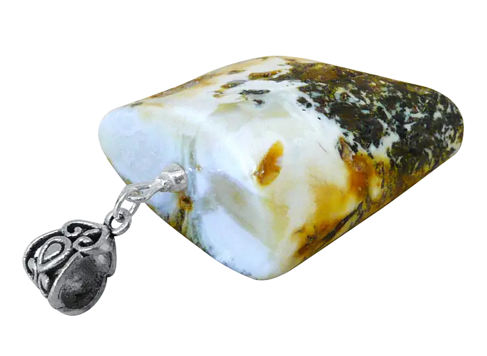 Product image 2 of the product “Pendant “Rough Stone with Ornamental Bail” with Amber ”