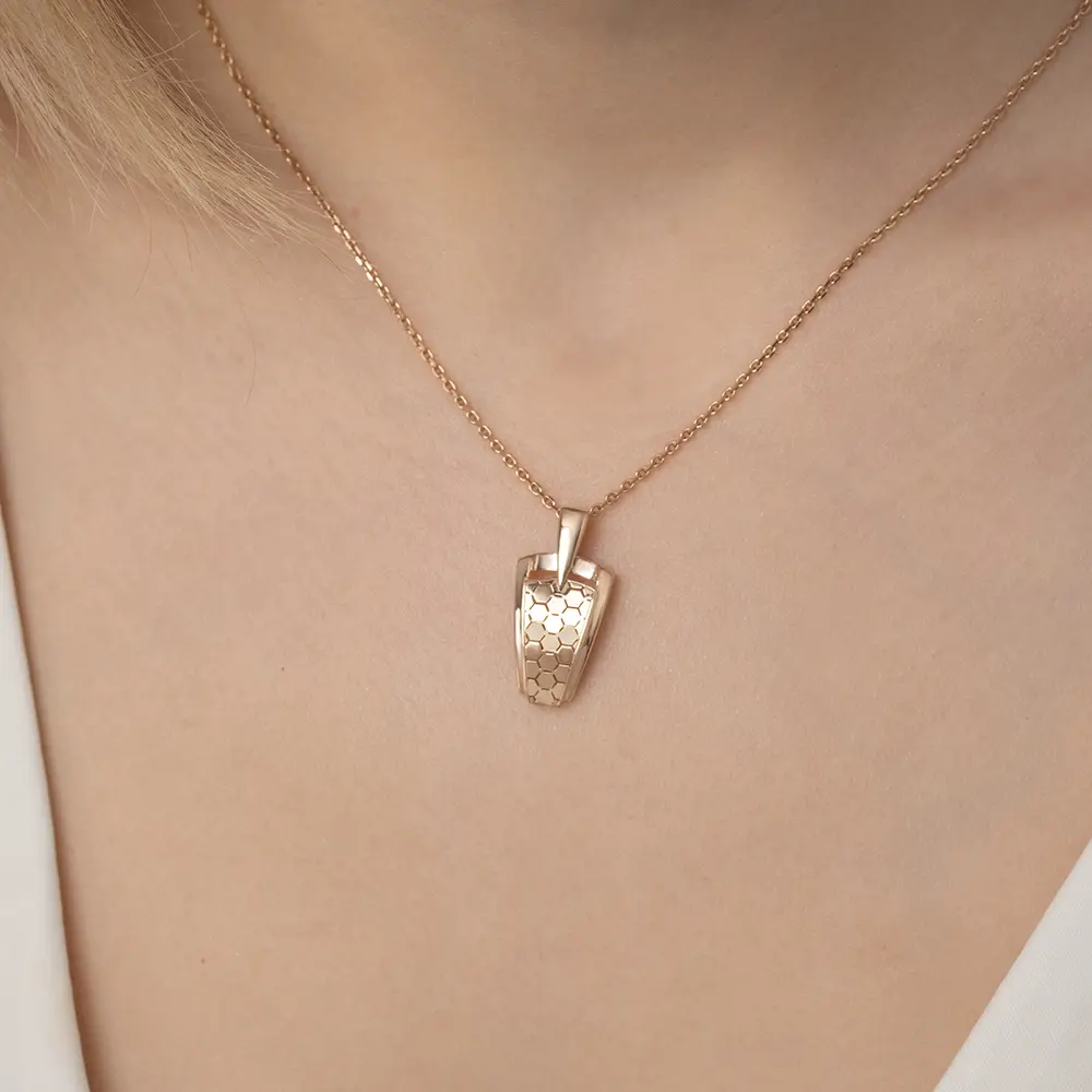 Product image 2 of the product “Pendant “Honeycomb Pattern” in 585 Rose Gold ”