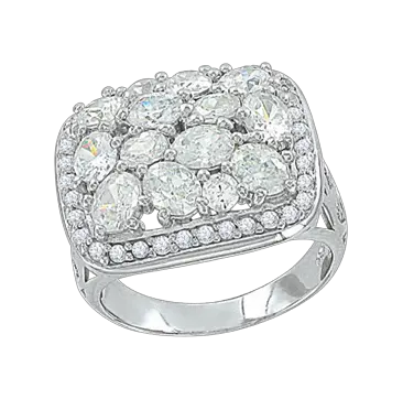 Product image 2 of the product “Women's Ring “Pink Cushion Stone with Stone Halo” in 925 Sterling Silver with Cubic Zirconia ”