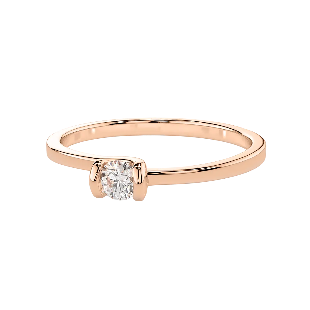 Artikelbild 2 des Artikels “Damenring „Solitär schmal“ aus 585 Rotgold mit Brillanten, 0,10 ct “