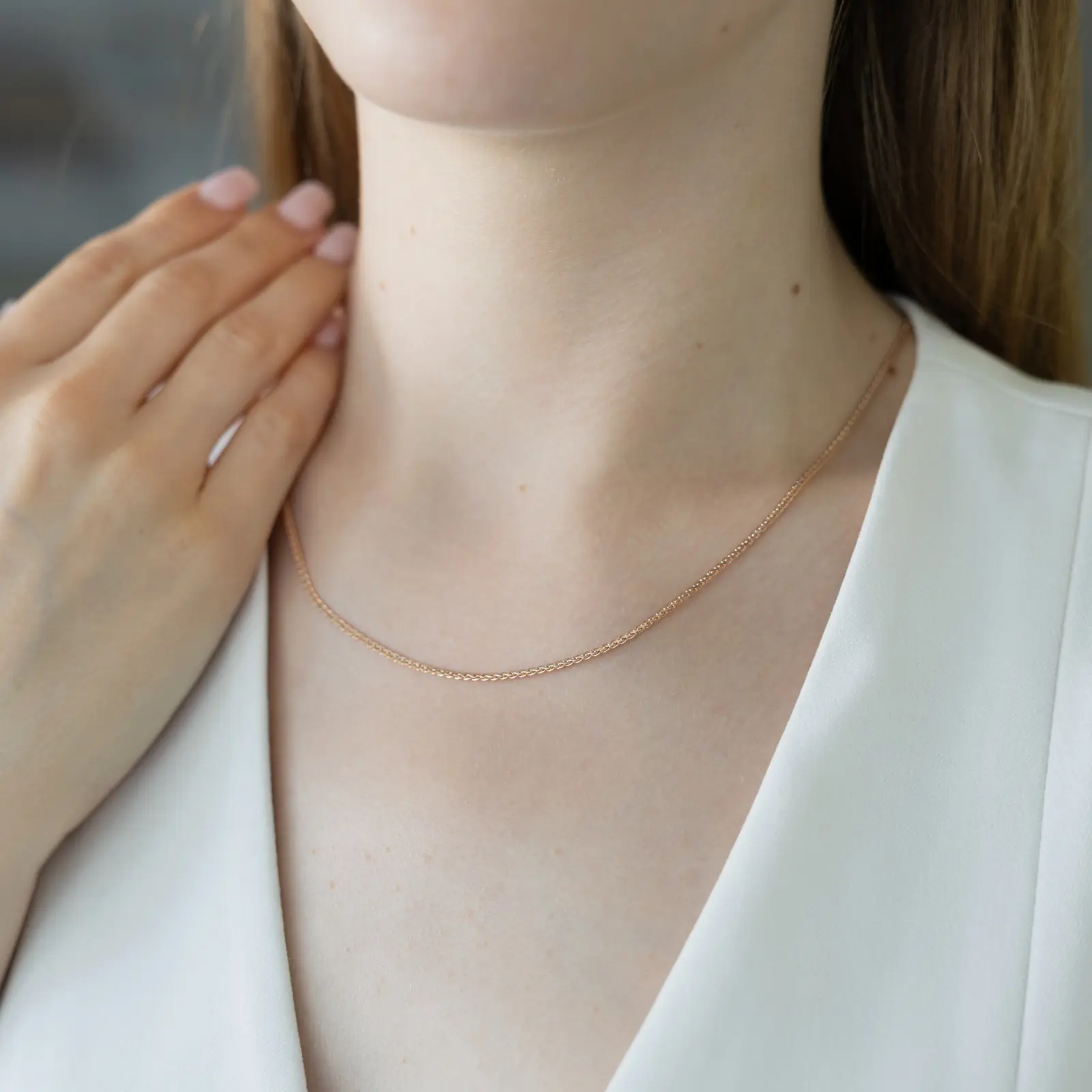Product image 2 of the product “Fine Wheat Chain in 585 Rose Gold ”