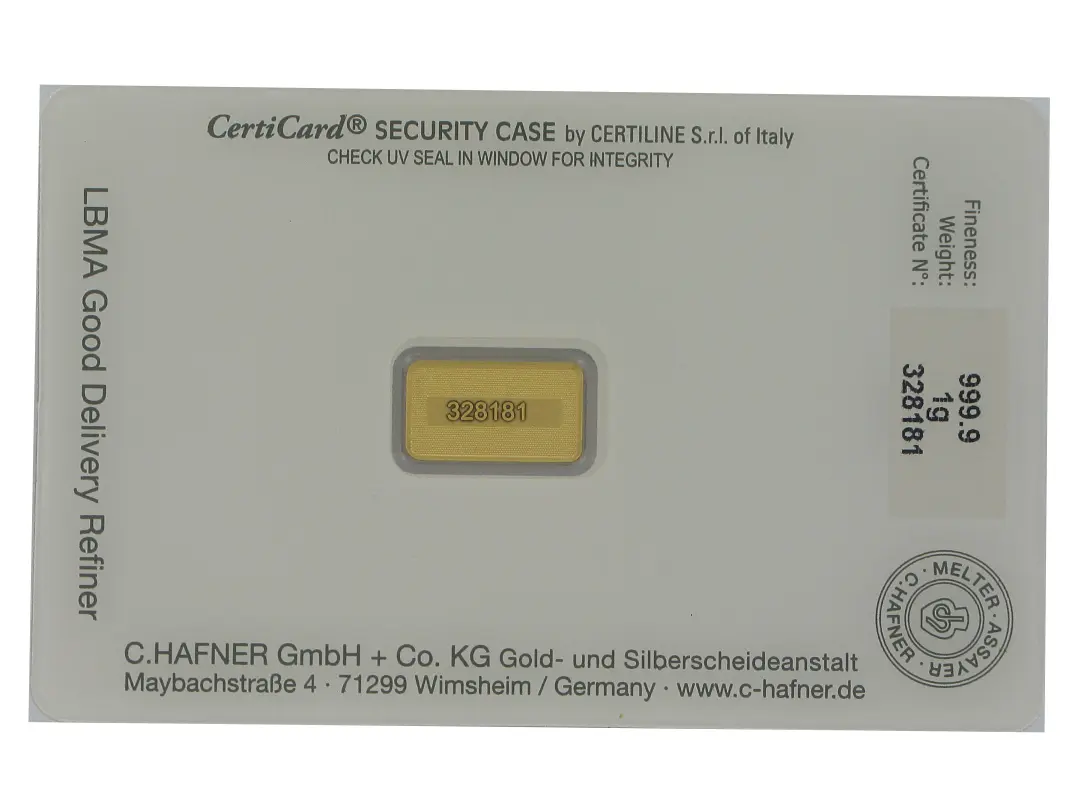 Product image 2 of the product “Gold Bar 1 g ”