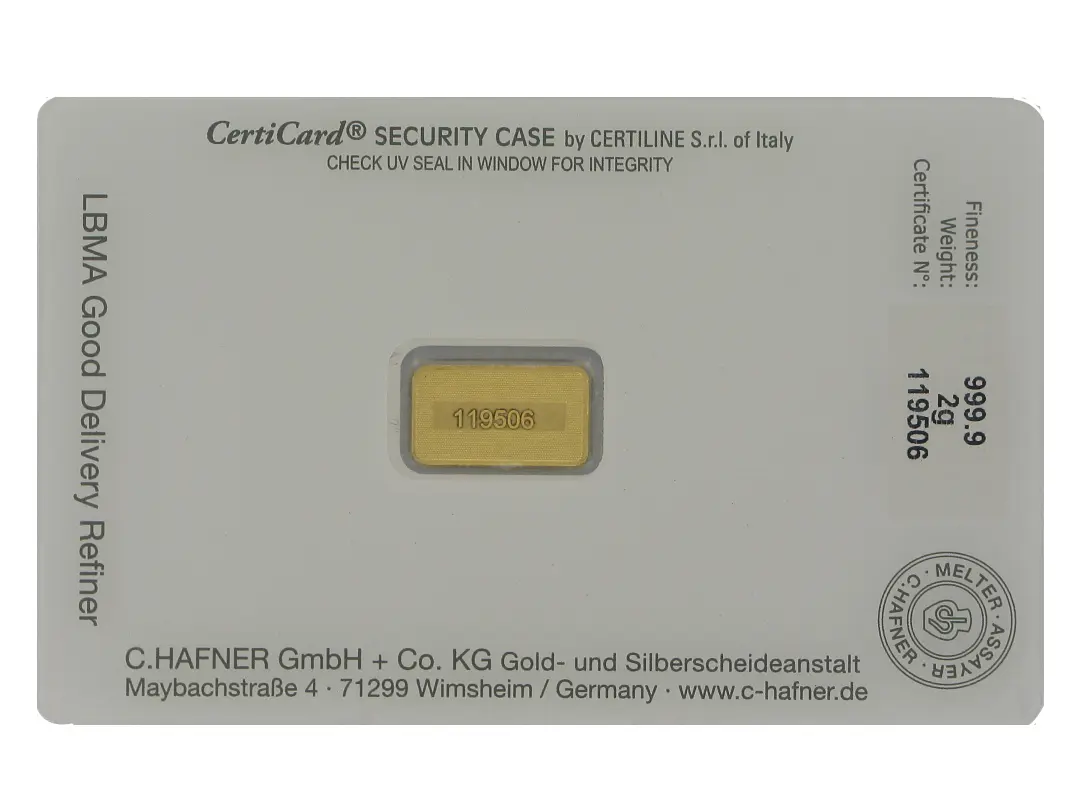 Product image 2 of the product “Gold Bar 2 g ”