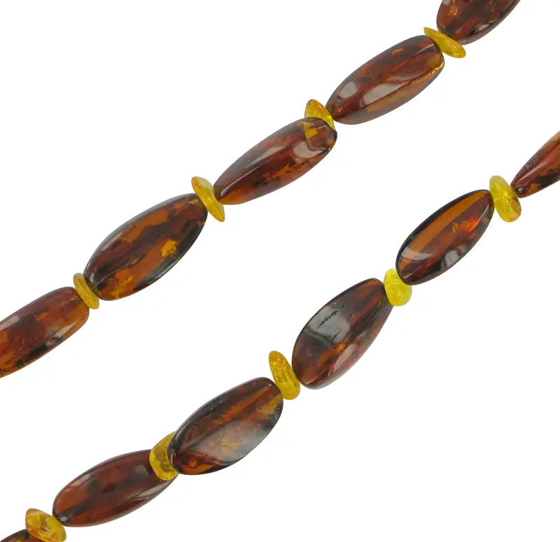 Product image 2 of the product “Chain “Dark Red Olive Beads” with Amber ”